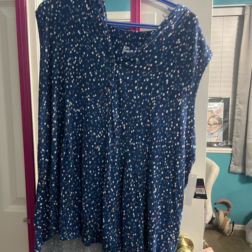 Belk Navy Polka Dot Women's Blouse